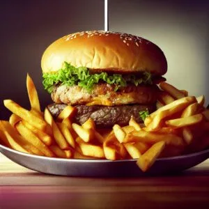 hamburger, double patty burger, french fries, burger, meat, food, restaurant, lunch, fast food, fries, french fries, french fries, burger, burger, burger, burger, burger